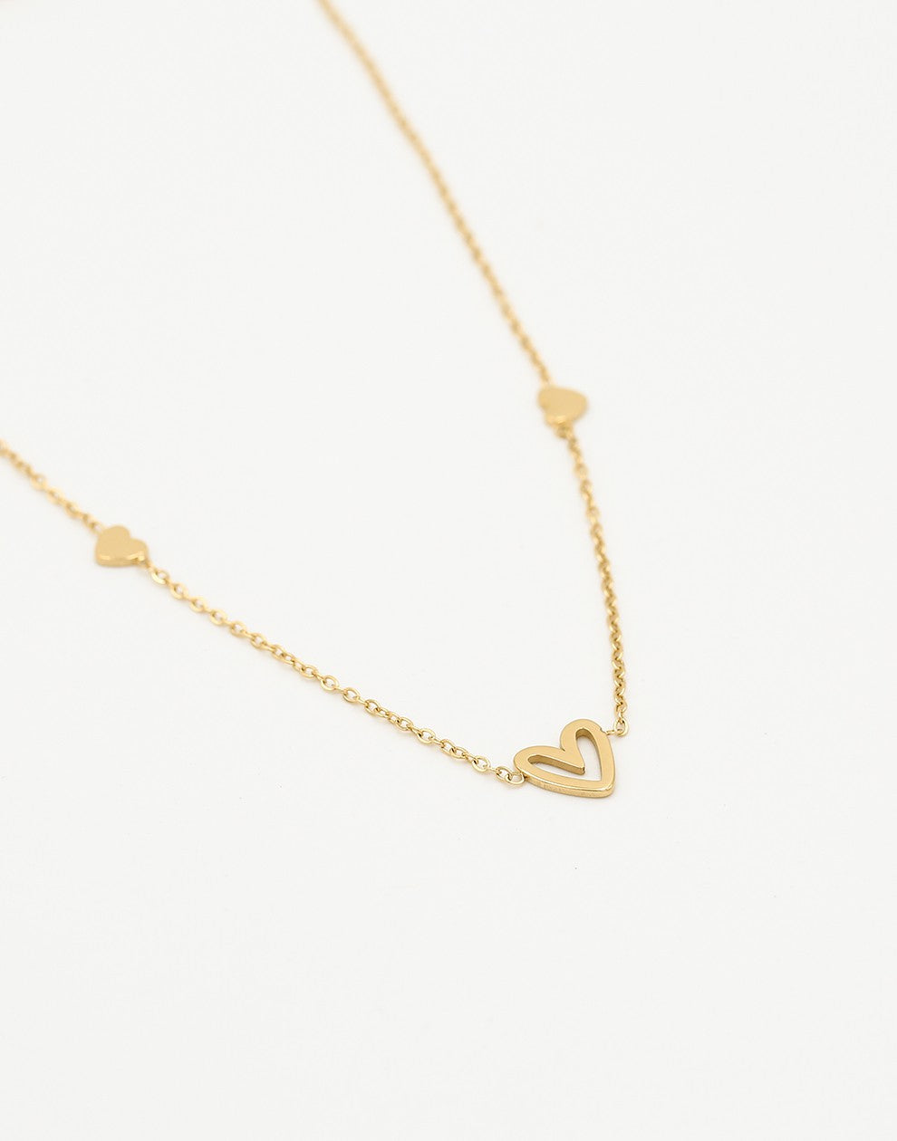 ketting speels hartje goudkleurig