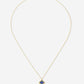 Lange ketting klaver blauw goudkleurig