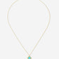 Lange ketting klaver turquoise goudkleurig