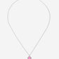 Long necklace clover pink silver colored