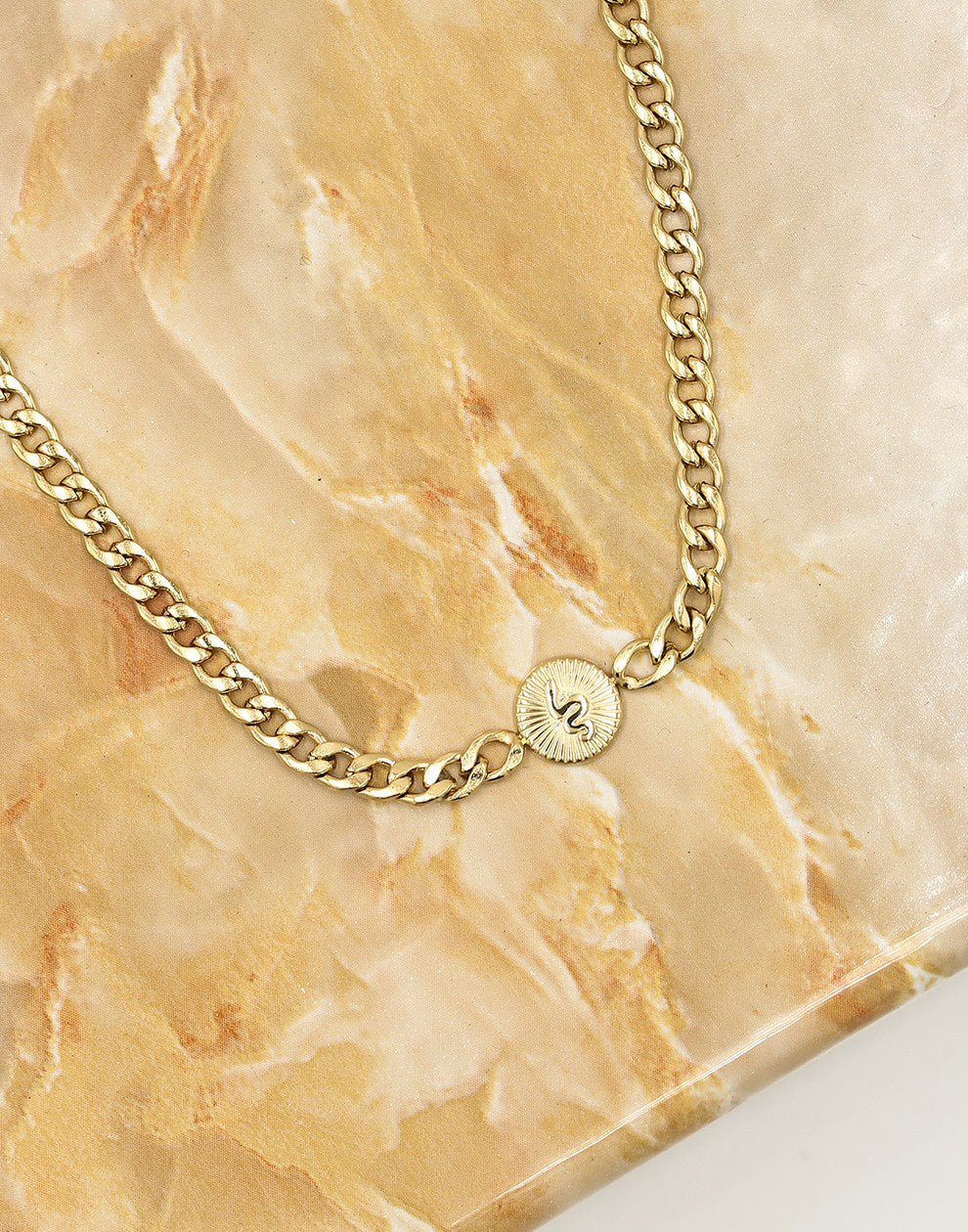 Schakelketting met bedel snake goudkleurig