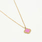 Long necklace clover rose gold colored