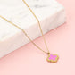 Long necklace clover rose gold colored