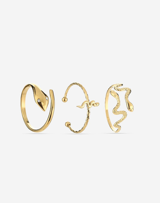 ringen set slang goudkleurig