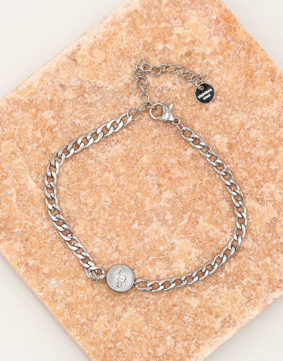 Schakelarmband met bedel snake zilverkleurig