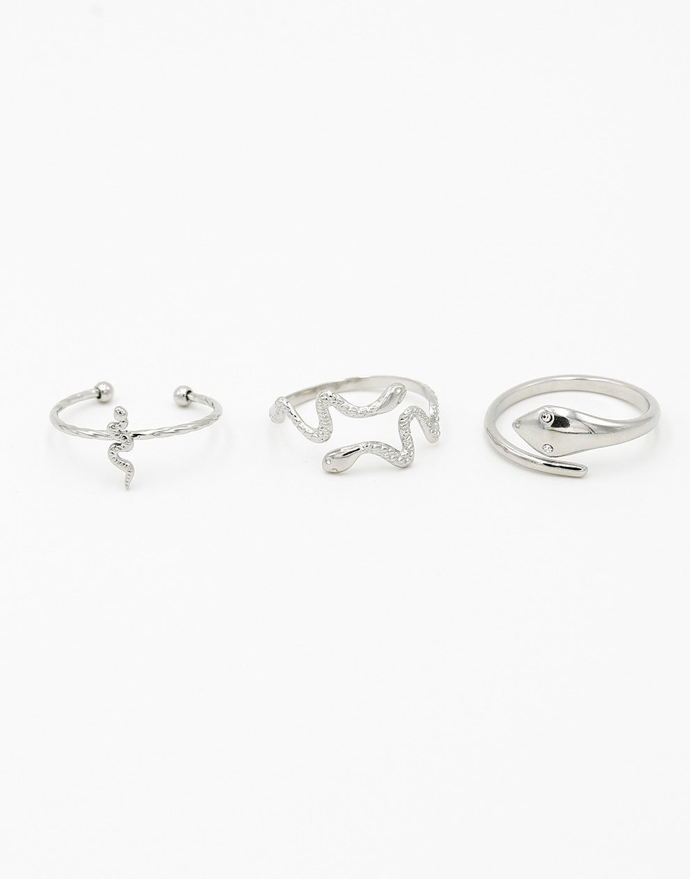 ringen set slang zilverkleurig