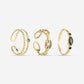 Ringen set steentjes goudkleurig