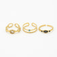 Ringen set steentjes goudkleurig