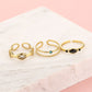 Ringen set steentjes goudkleurig