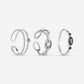 Ringen set steentjes zilverkleurig