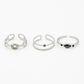 Ringen set steentjes zilverkleurig