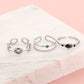 Ringen set steentjes zilverkleurig