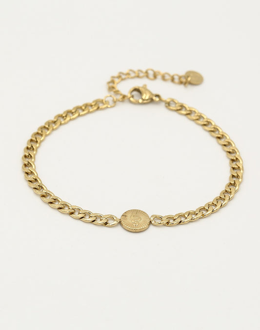 Schakelarmband met bedel snake goudkleurig