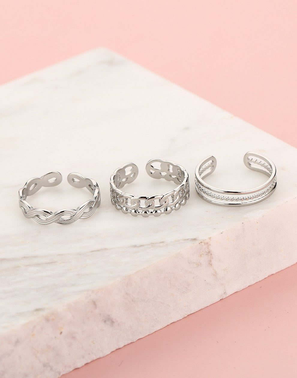 Ringen set zilverkleurig