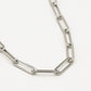 Schakelketting paperclip chunky zilverkleurig