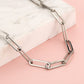 Schakelketting paperclip chunky zilverkleurig