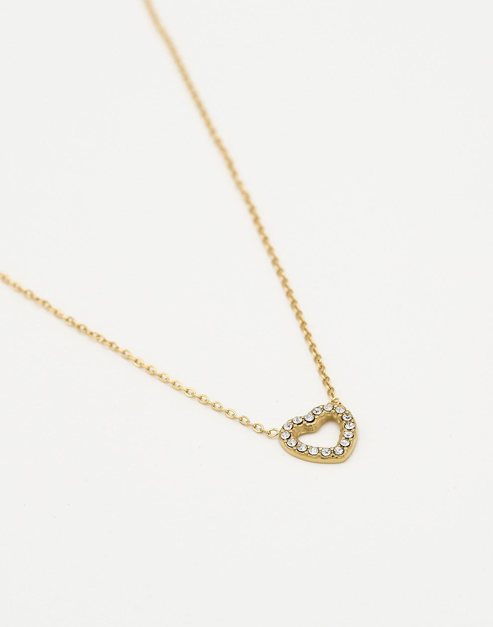 ketting hartje strass goudkleurig