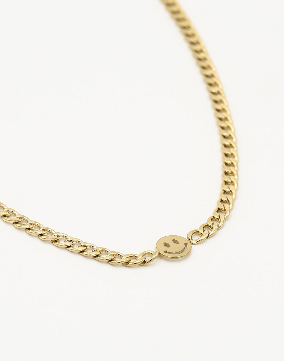 Schakelketting met smiley goudkleurig