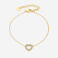 armband hartje strass goudkleurig