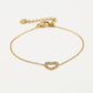 armband hartje strass goudkleurig