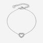 armband hartje strass zilverkleurig