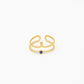 ring dubbel met steen blauw