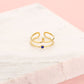 ring dubbel met steen blauw