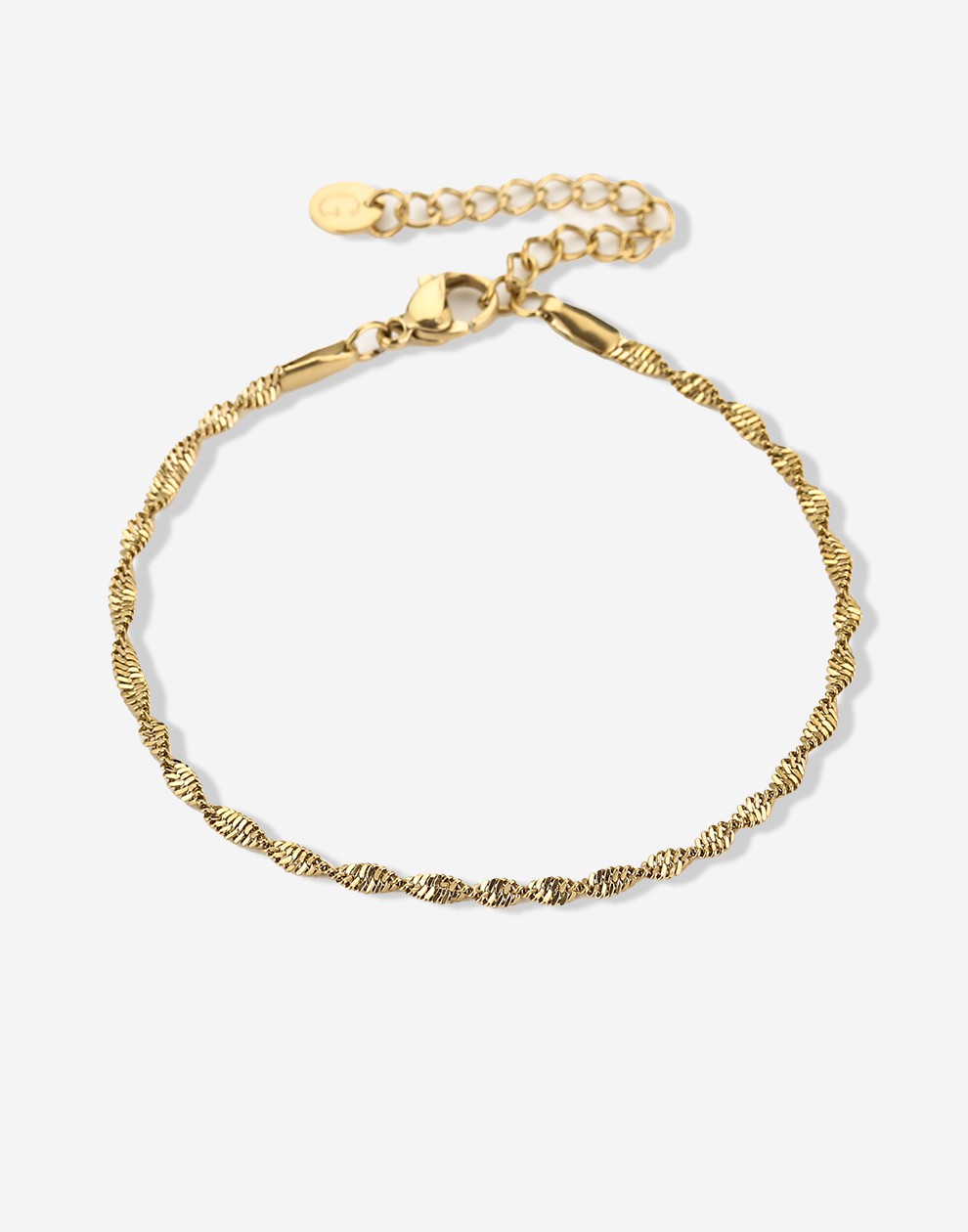 Gedraaide schakelarmband goudkleurig