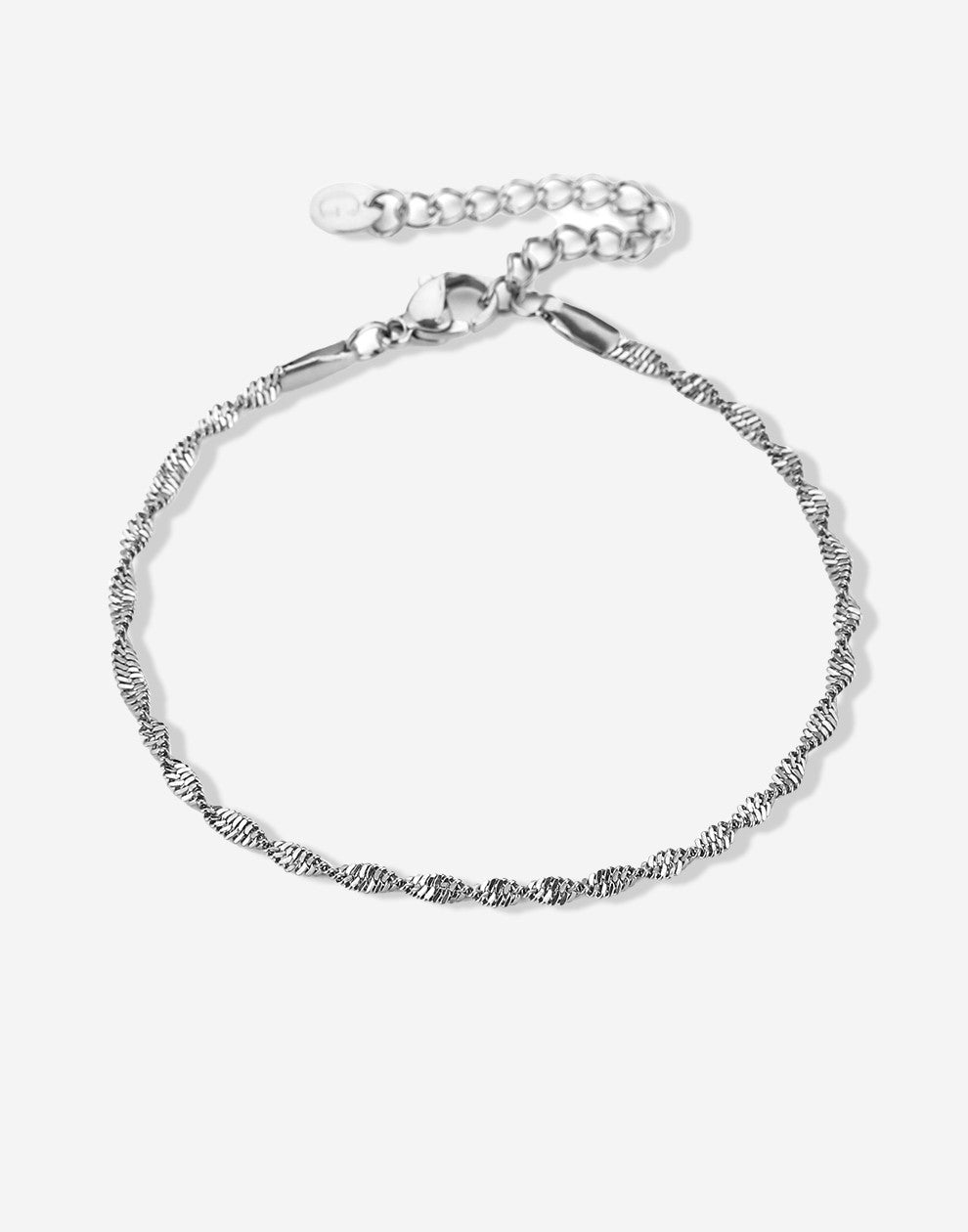 Gedraaide schakelarmband zilverkleurig