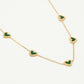 ketting vintage hartjes groen goudkleurig
