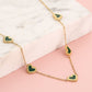 ketting vintage hartjes groen goudkleurig