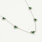 ketting vintage hartjes groen zilverkleurig