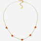 ketting vintage hartjes rood goudkleurig