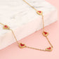 ketting vintage hartjes rood goudkleurig