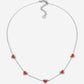 ketting vintage hartjes rood zilverkleurig
