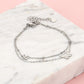 bracelet double butterflies silver-colored