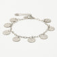 Armband muntjes zilverkleurig