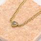 Fijne schakelketting hartje met steen goudkleurig