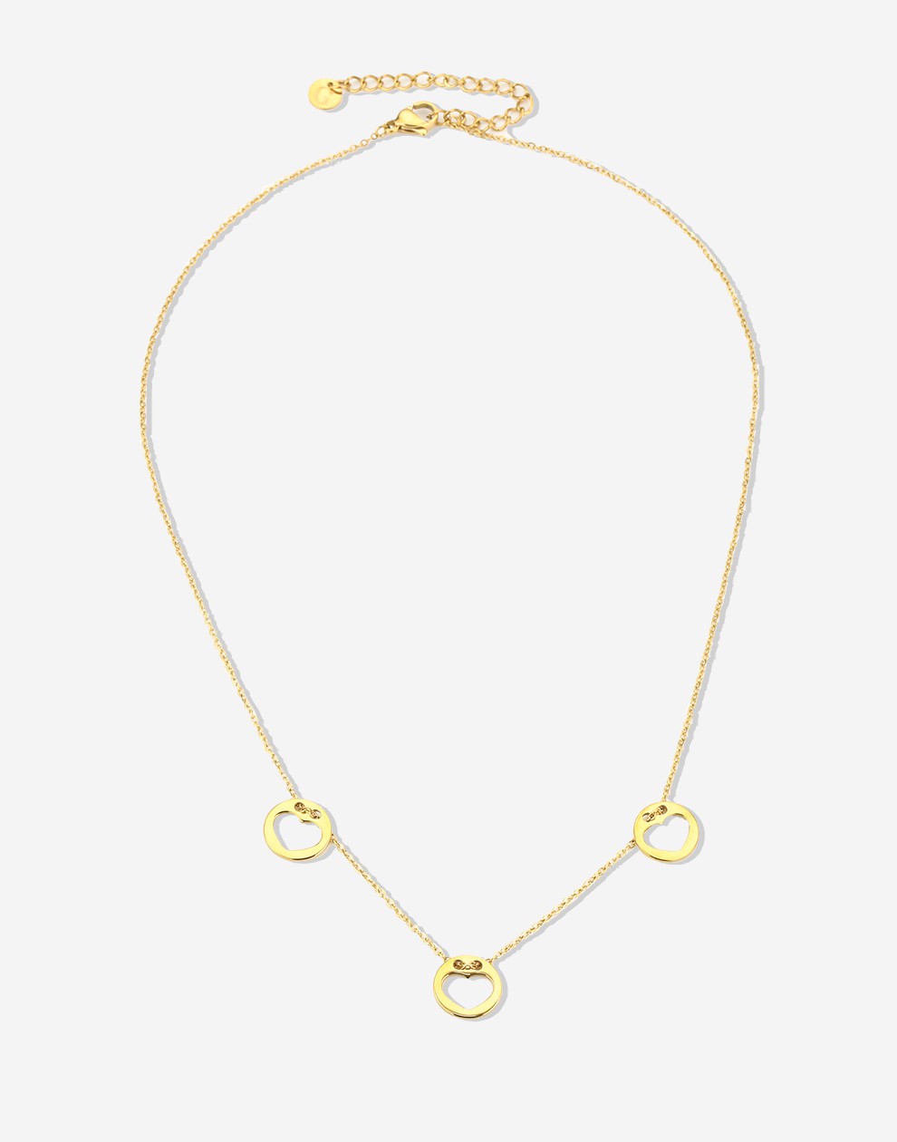 Ketting hartjes munten goudkleurig