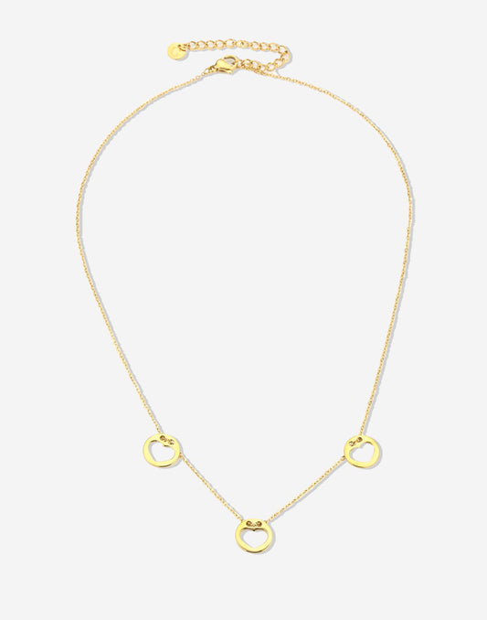 Ketting hartjes munten goudkleurig