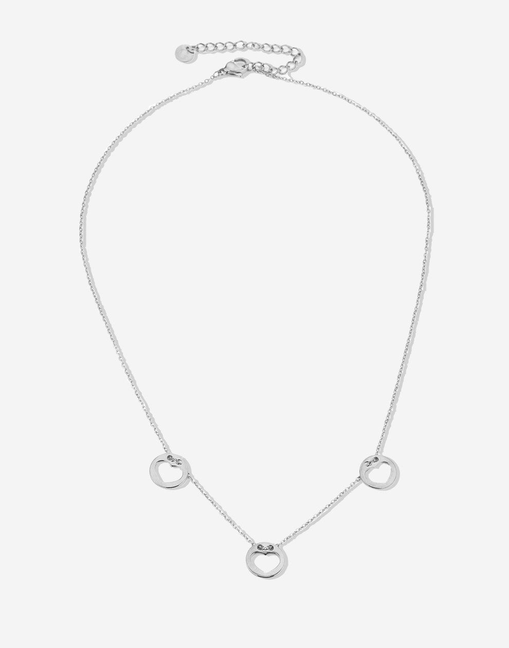 Ketting hartjes munten zilverkleurig