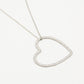 Ketting groot hart zilverkleurig