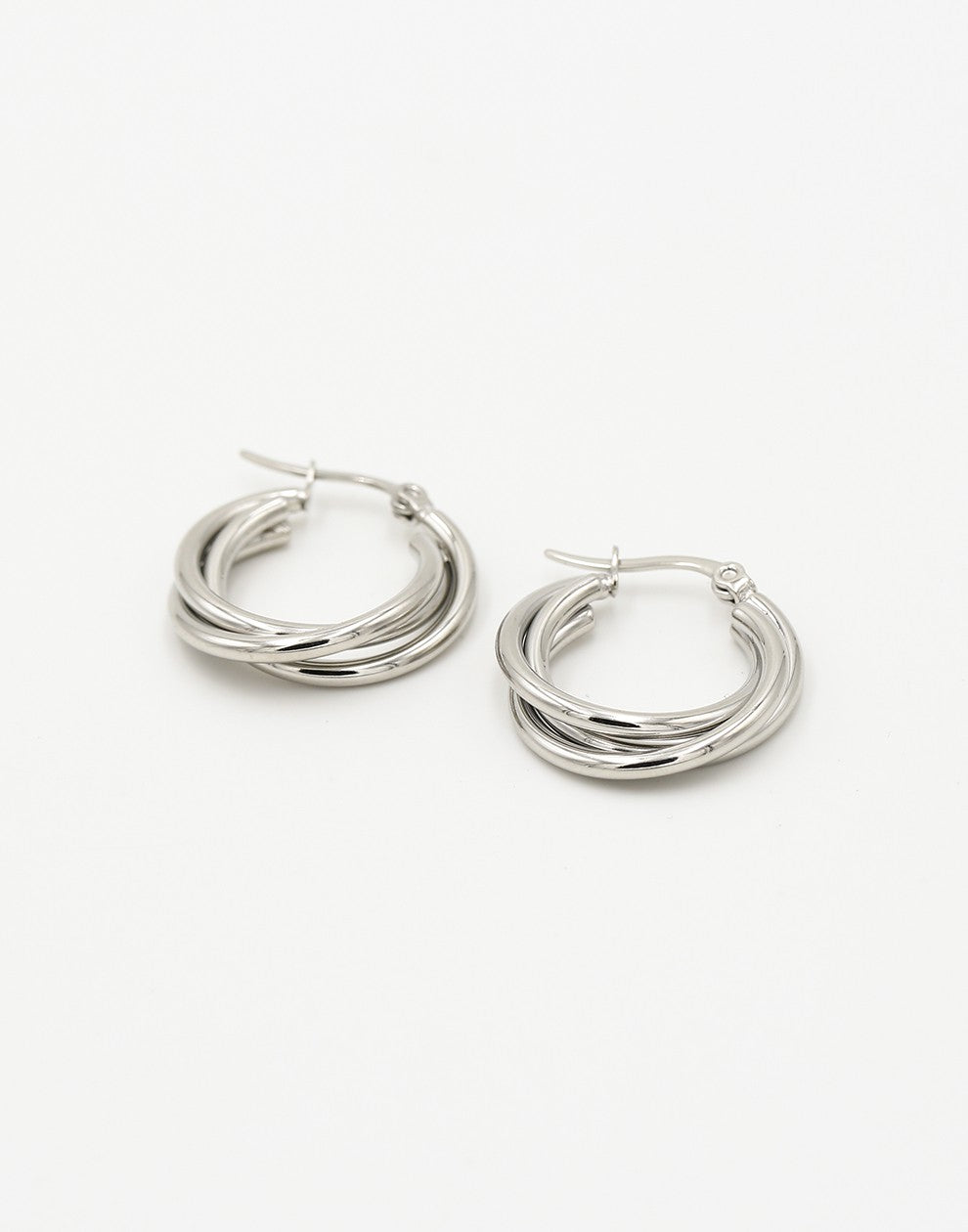 Triple oorringen zilverkleurig