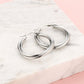 Triple earrings 30mm silver-colored