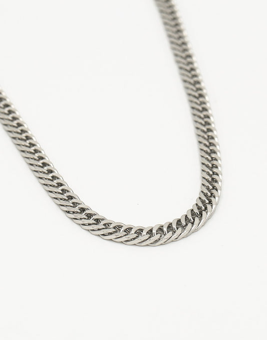 Groffe schakelketting zilverkleurig