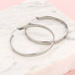 Platte hoops 40mm zilverkleurig