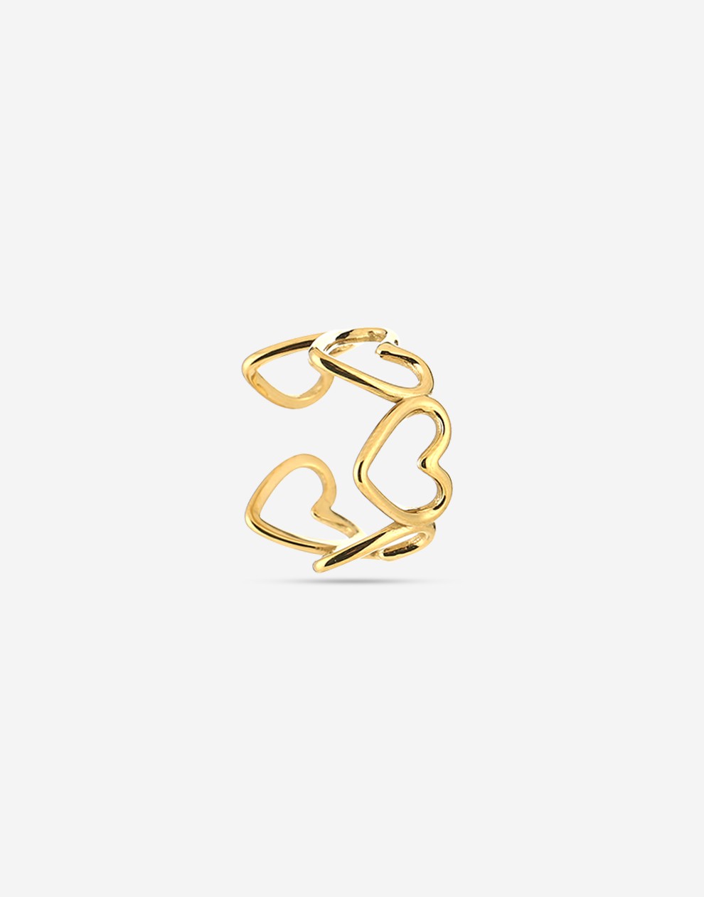 Ring open hartjes groot goudkleurig