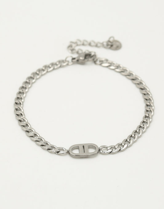 Schakelarmband met symbool zilverkleurig