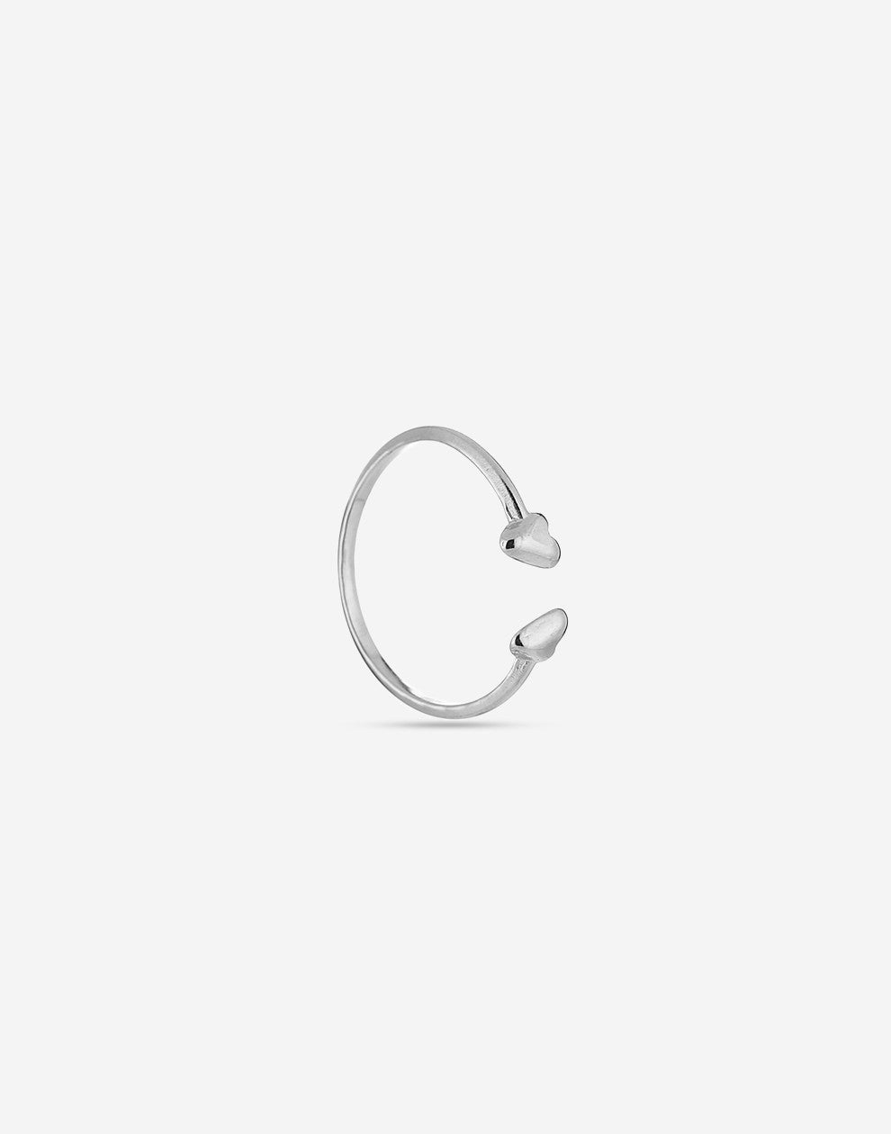 Ring speelse hartjes zilverkleurig