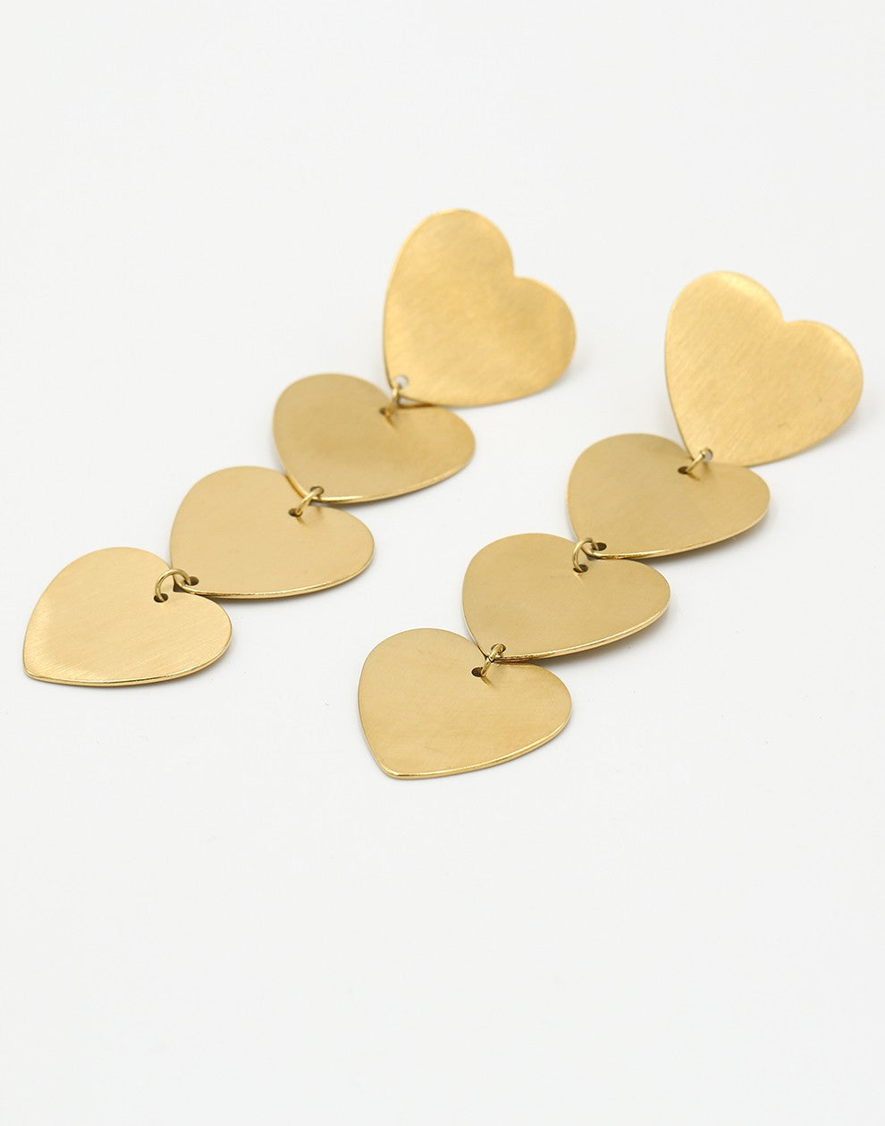 Oorhangers grote hartjes goudkleurig